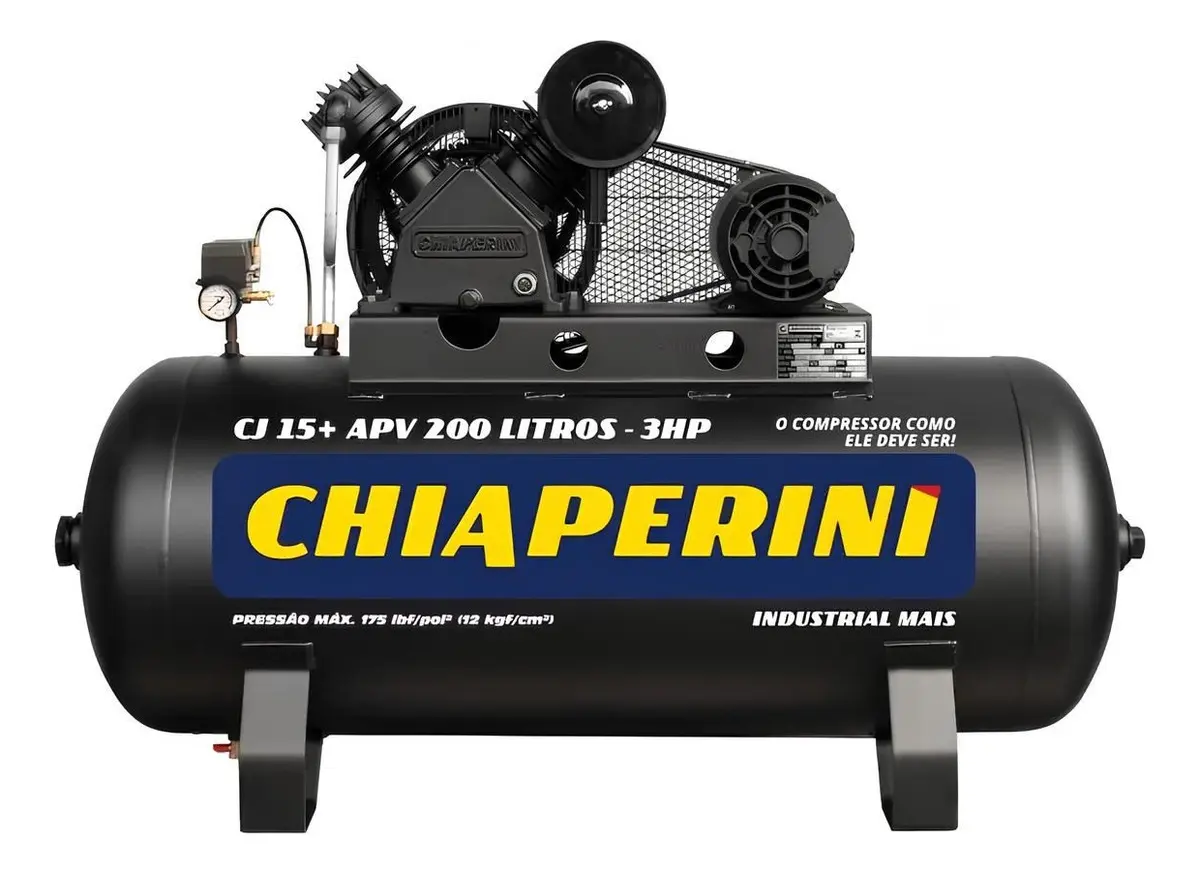 Compressor de ar 3 HP · 200 L · 15 pés