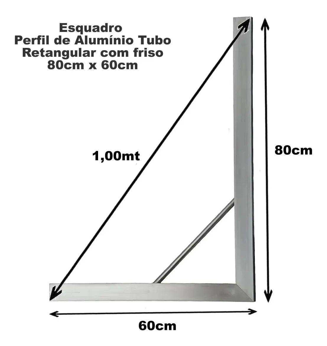 Esquadro de alumínio 0,60 × 0,80 cm